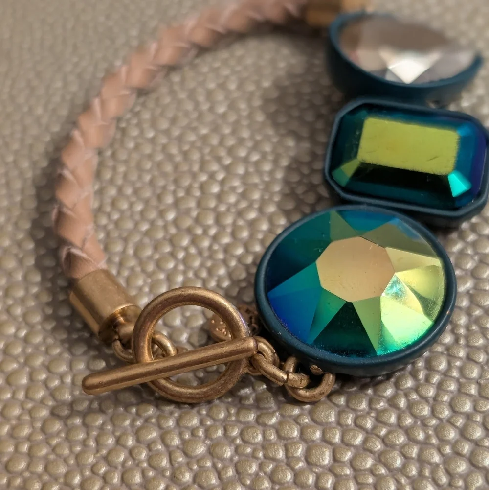 ⭐ RARE ⭐ Brulee J.Crew Leather Braided Bracelet - Picture 3 of 6